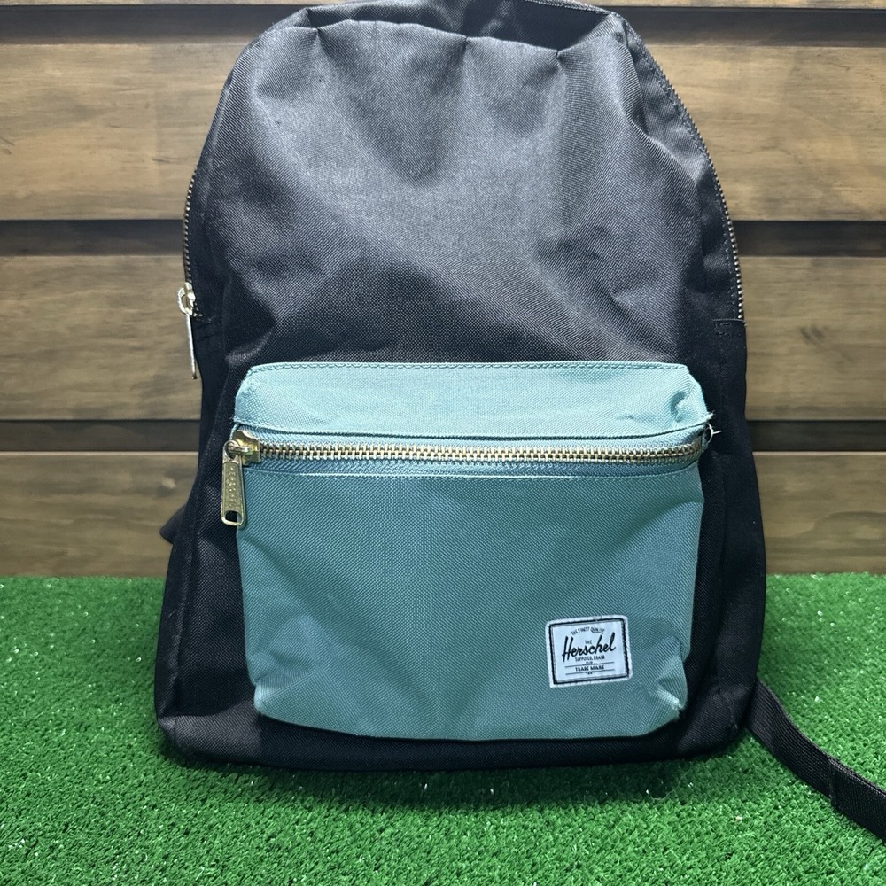Herschel 2 Strap Backpack Black And Green Candy Cane Inside